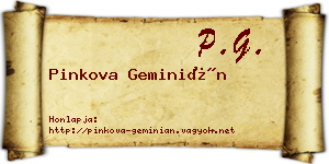 Pinkova Geminián névjegykártya